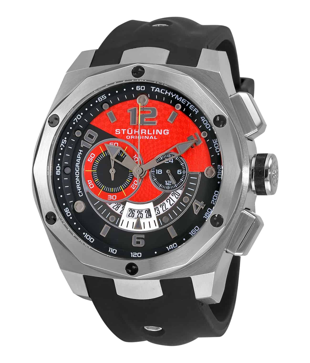 Grey Dial / Black PVD Case / Black Silicone Strap Black PVD Tang Buckle