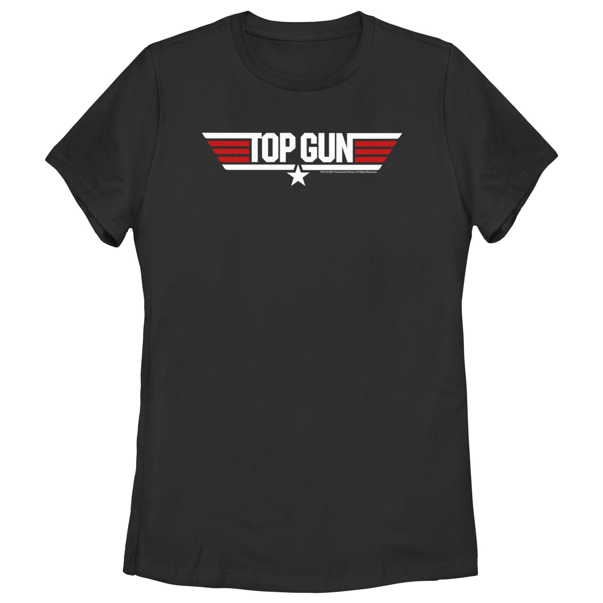 Top Gun Movie Logo T-Shirt for Women - Red & White Graphic Tee - Casual Wear, Movie Night Outfit, Gift for Aviation Fans