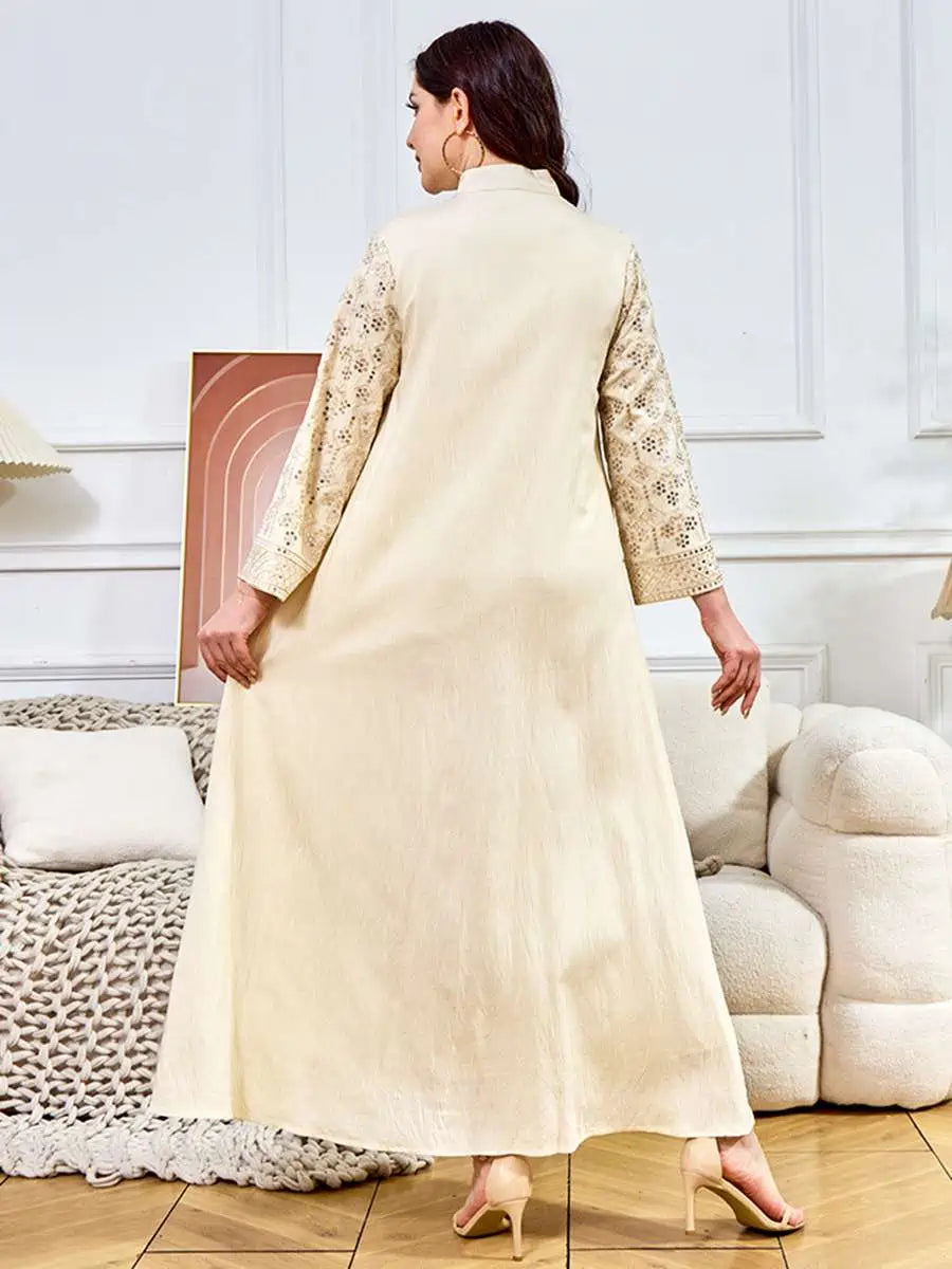 Elegant Eid Sequins Middle East Arab Caftan Kaftan Dress for Women - Traditional Islamic Party Wear #25397 | Perfect for Eid Celebrations, Weddings & Special Occasions