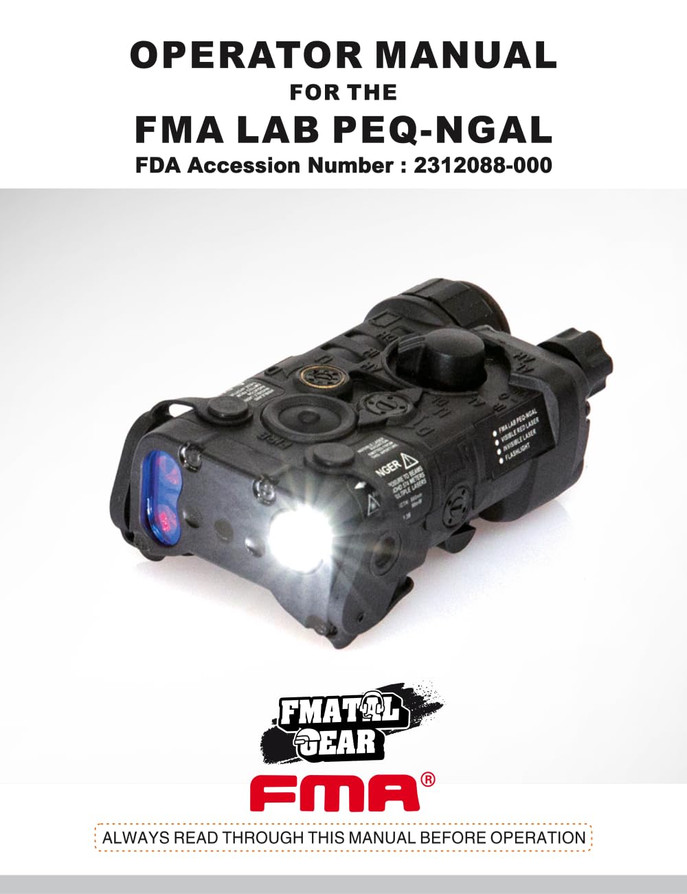 FMA PEQ NGAL Mini IR Laser Sight with Red Laser & White LED Flashlight - Under 5mW Output for Airsoft AEG GBB CQB | Tactical Training & Night Operations Accessory