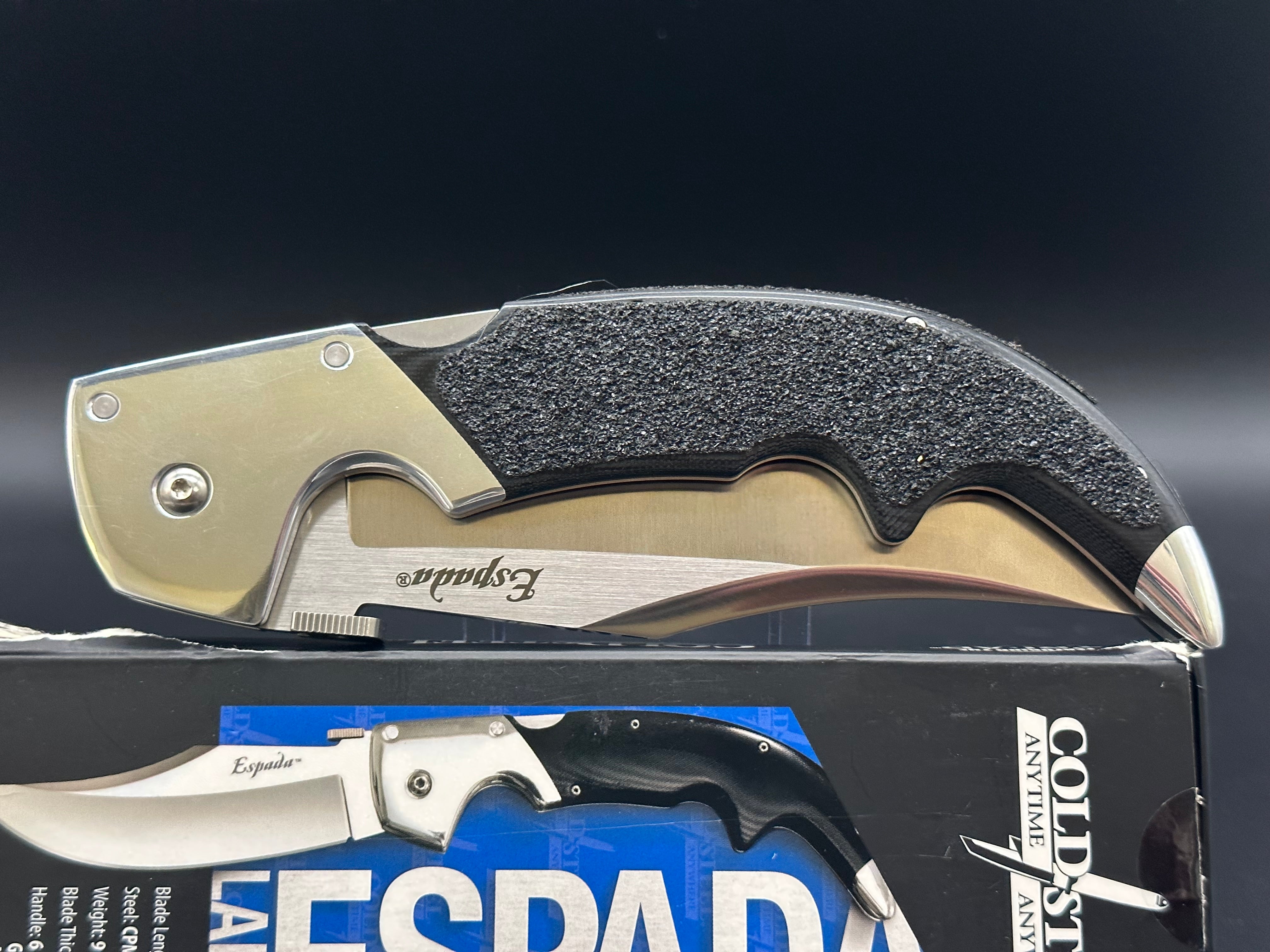 Cold Steel Large Espada Folding Knife - High Carbon Steel Blade, Durable G10 Handle - Perfect for Outdoor Camping, Hunting, and Survival Gear