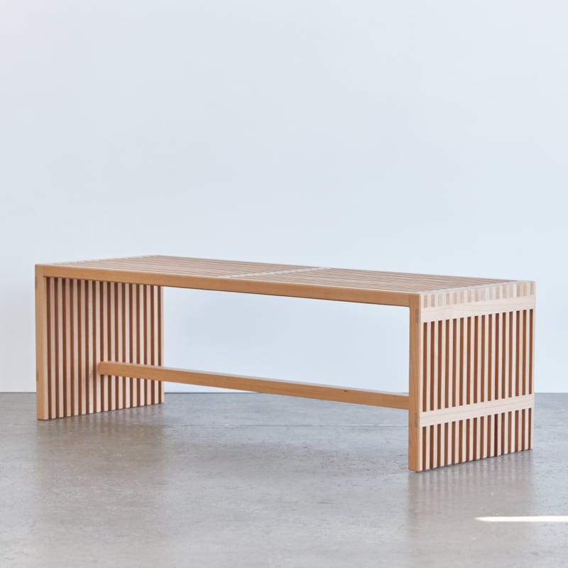Sustainable Zero Waste Slatted Bench - Eco-Friendly Wooden Outdoor Seating for Patio, Garden, and Backyard Decor | Perfect for Relaxing, Entertaining, and Green Living Spaces