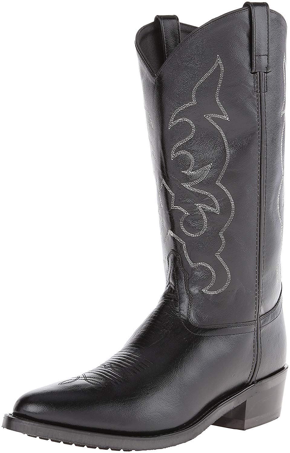 **Men's Old West Cowboy Boots - Stitched Cushioned Round Toe Western Boots for Riding, Country & Casual Wear**