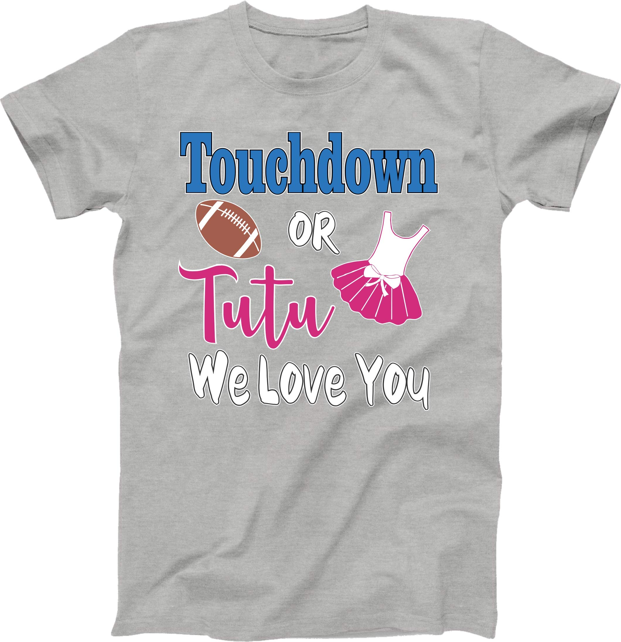 Gender Reveal Touchdown or Tutu Baby Shirt - Pink or Blue Pregnancy Announcement Tee for Baby Showers & Gender Reveal Parties