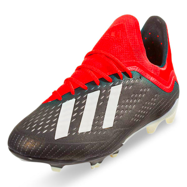 Adidas Jr. X 18.1 FG Firm Ground Soccer Cleats for Boys - Black/Active Red Football Shoes for Youth Players - Perfect for Outdoor Matches & Training Sessions