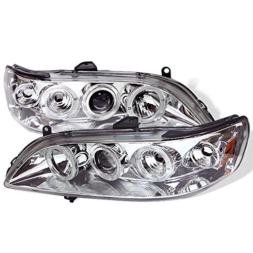 AKKON Chrome Clear Dual Halo Projector Headlights for Honda Accord - Replacement Lamps Pair (Driver & Passenger) | Perfect for Night Driving & Car Customization