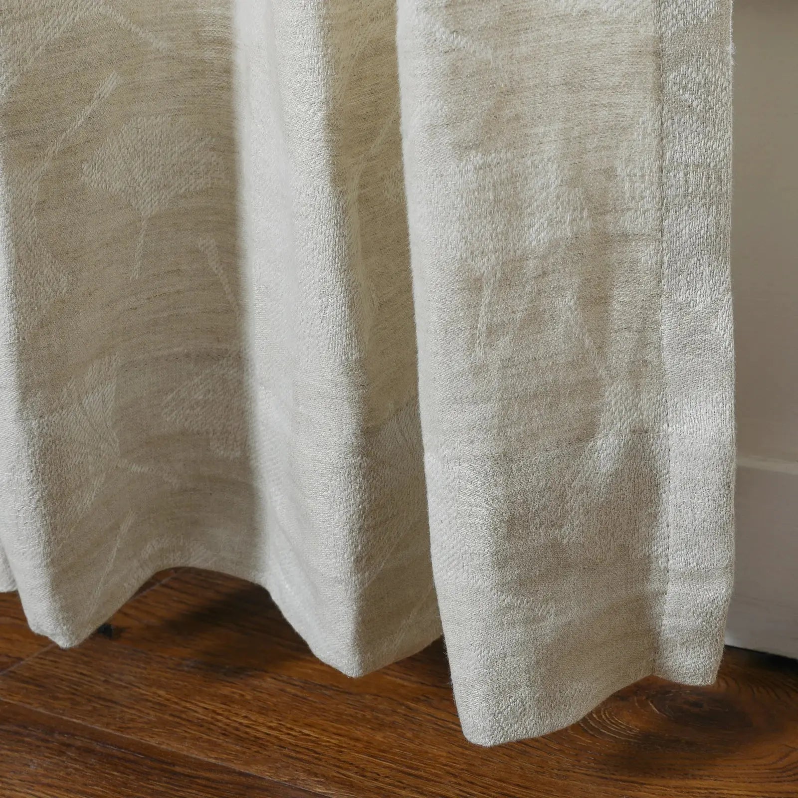 Luxury 100% Linen Jacquard Pleated Curtains - Blackout Drapes for Living Room, Bedroom & Dining Room - Elegant Home Decor for Windows