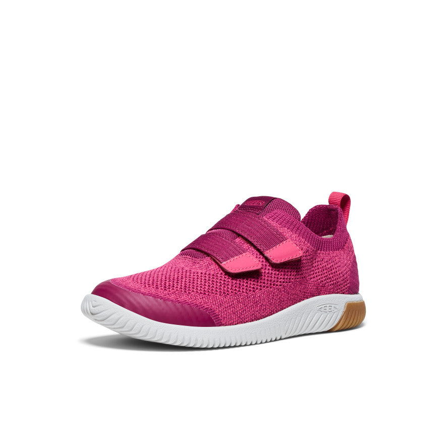KNX Knit Double Strap Sneakers for Big Kids - Beaujolais/Raspberry Color | Comfortable School Shoes & Casual Playtime Footwear