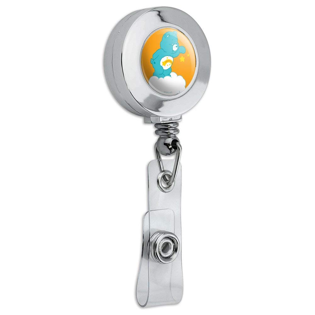 Care Bears Wish Bear Retractable Badge Reel - Chrome ID Card Holder Clip for Work, School, Nursing & Security Professionals