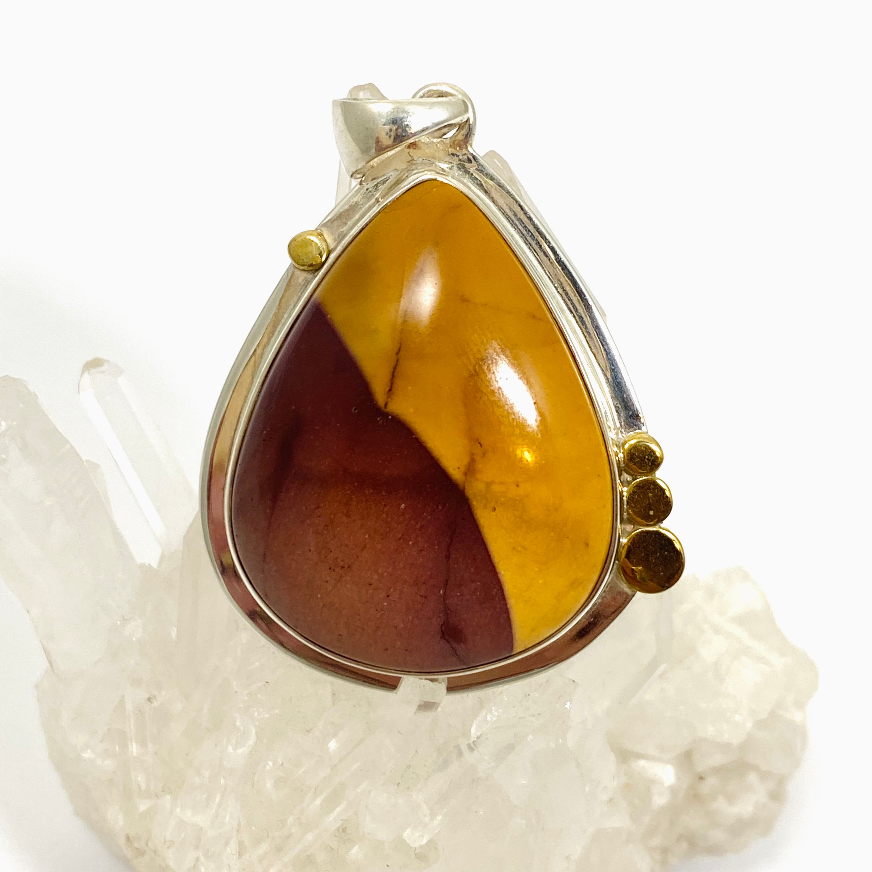 Natural Mookaite Teardrop Cabochon Pendant with Brass Accents - Unique Handmade Jewelry KPGJ4841 | Perfect for Boho Style, Gift Giving & Spiritual Healing