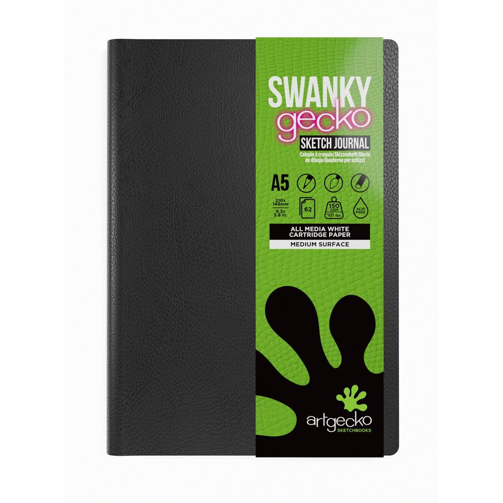 Artgecko Premium Sketch Journal A5 - 124 Pages (62 Sheets) 150gsm White Paper for Drawing, Sketching & Watercolor - Perfect for Artists, Students & Creative Professionals
