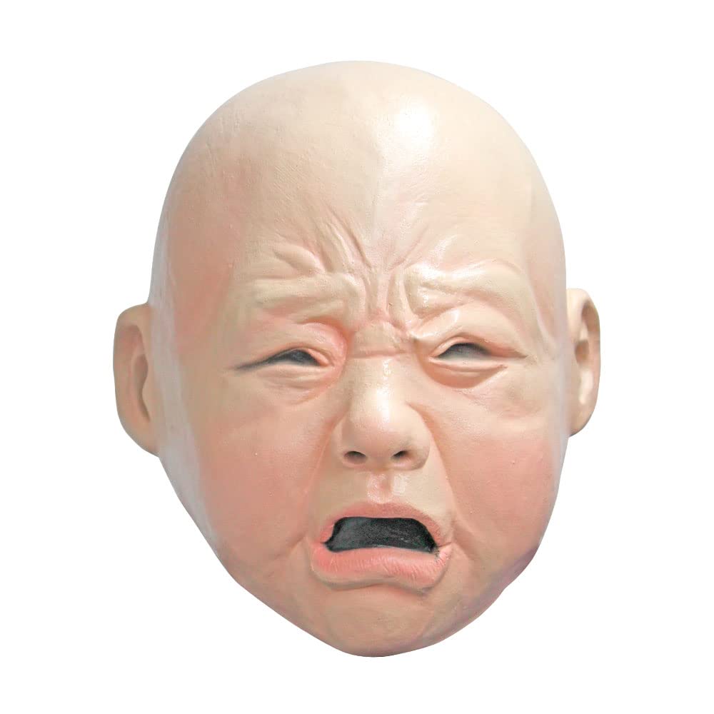Ghoulish Productions Crying Baby Latex Mask - Full Head Funny Halloween Costume for Adults | Scary Party Prank Accessory for Halloween, Cosplay & Themed Events
