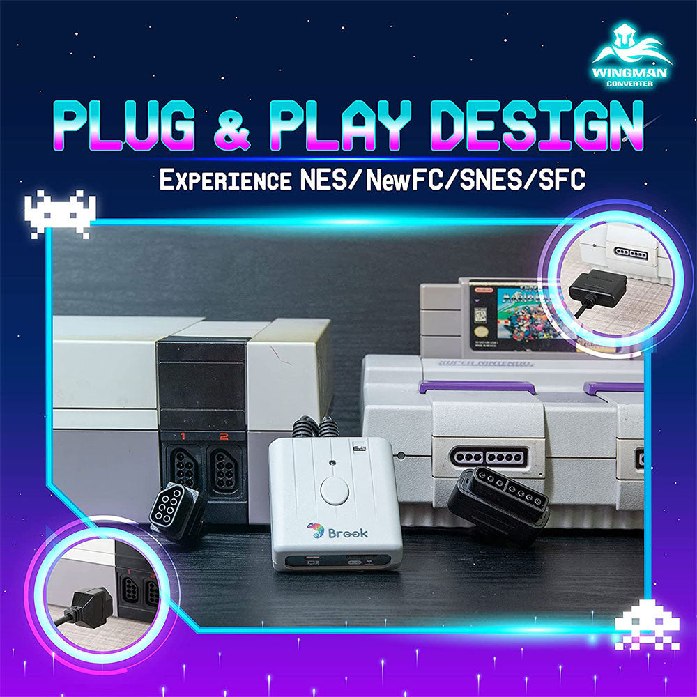 Brook Wingman SNES Converter - Play Classic SNES Games on Modern TVs & Consoles - Perfect for Retro Gaming Enthusiasts & Collectors
