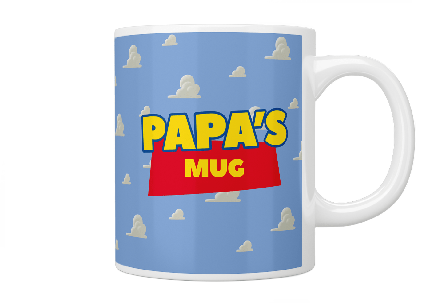 Personalized Toy Story Clouds Mug - Custom Name Coffee Cup for Kids & Adults - Perfect for Disney Fans, Gifts, and Daily Use at Home or Office
