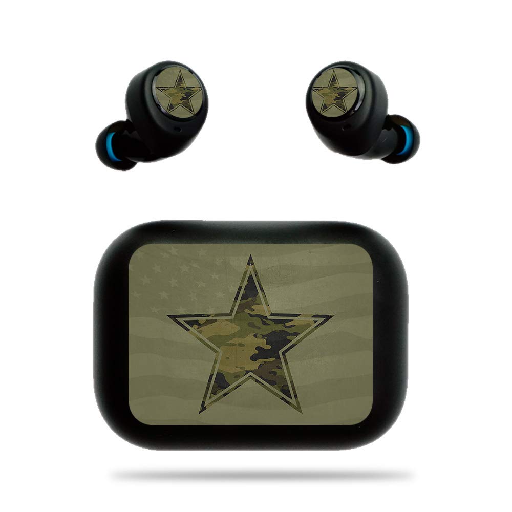 MightySkins Protective Vinyl Skin Cover for Amazon Echo Buds - Army Star Design | Durable, Customizable Decal Wrap | Easy to Apply & Remove | Made in USA | Perfect for Gym, Travel & Daily Use