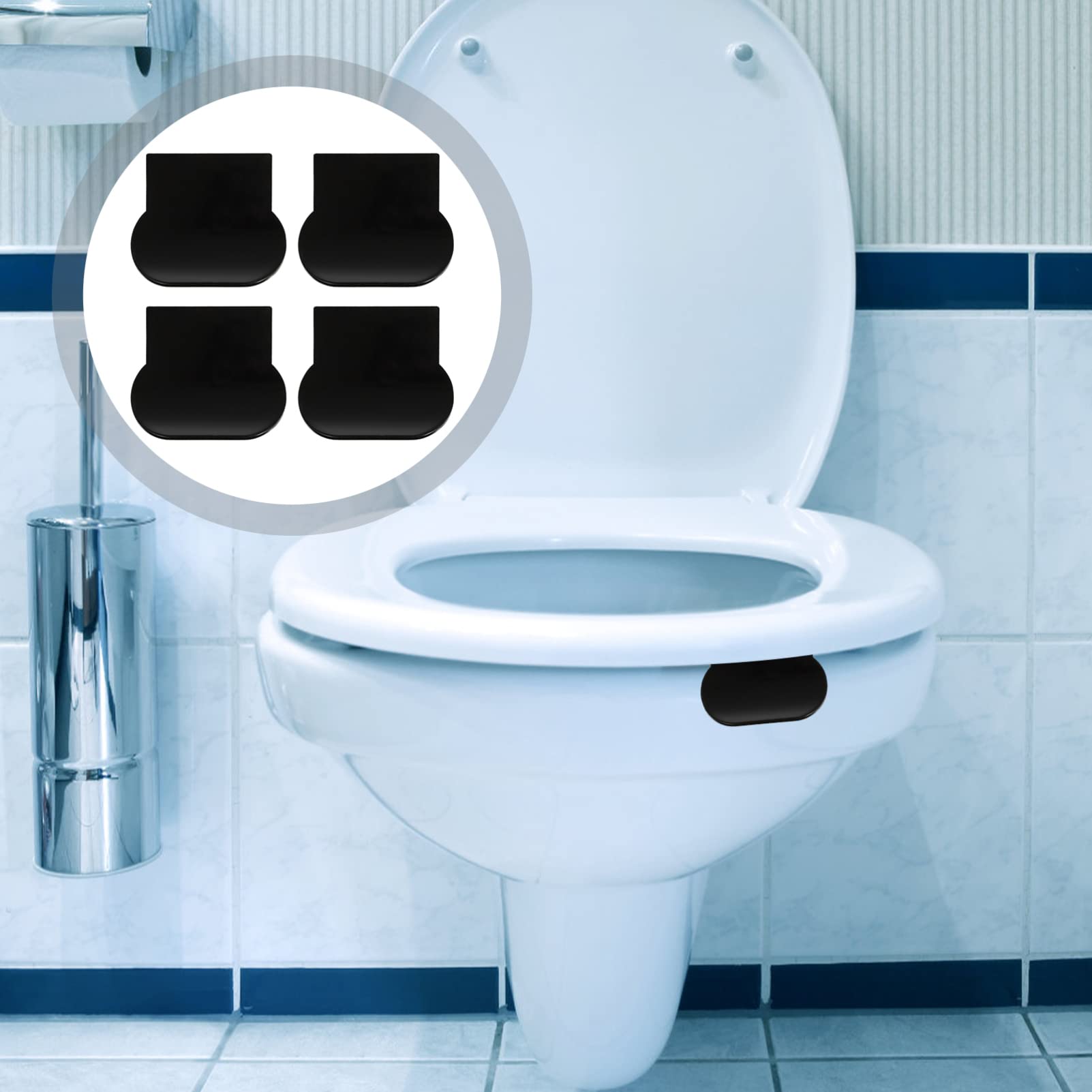 DOITOOL 4-Pack Toilet Seat Cover Lifters - Durable Bathroom Accessories for Home, Office, Hotel & Restaurant - Black (Ideal for Hands-Free Hygiene & Easy Cleaning)