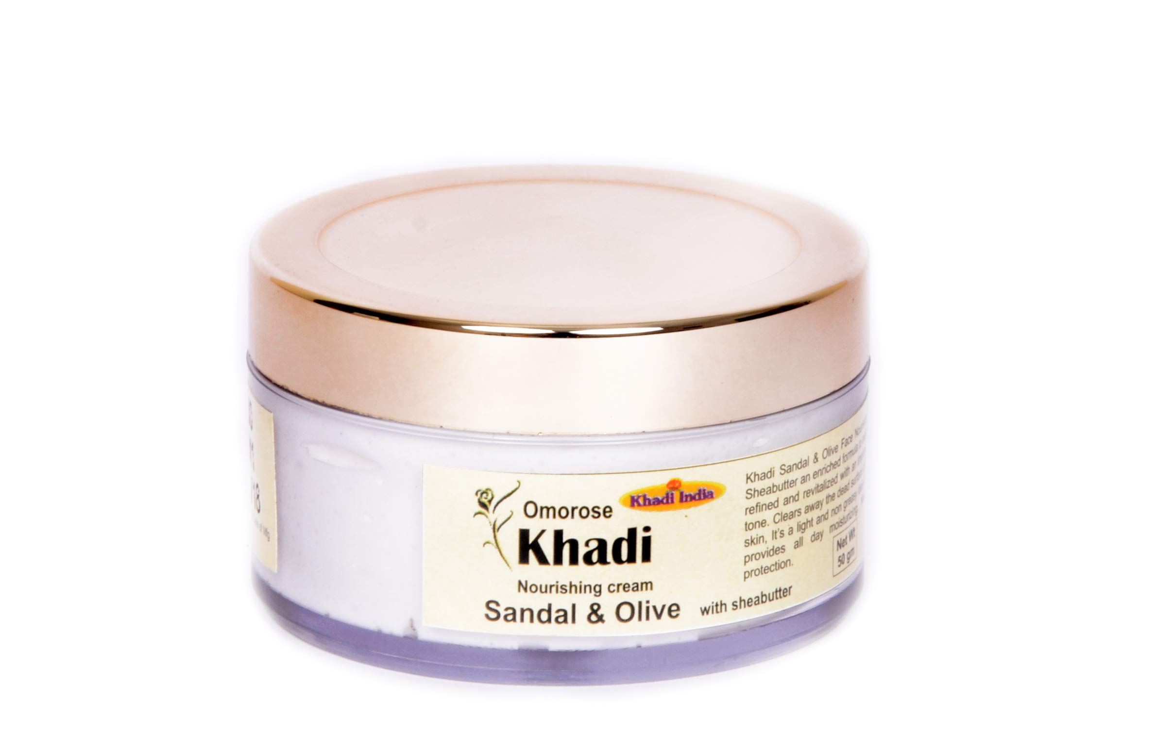 Khadi Omorose Sandal & Olive Nourishing Face Cream - Organic Anti-Aging Moisturizer for Dry Skin - Perfect for Daily Skincare Routine & Nighttime Hydration