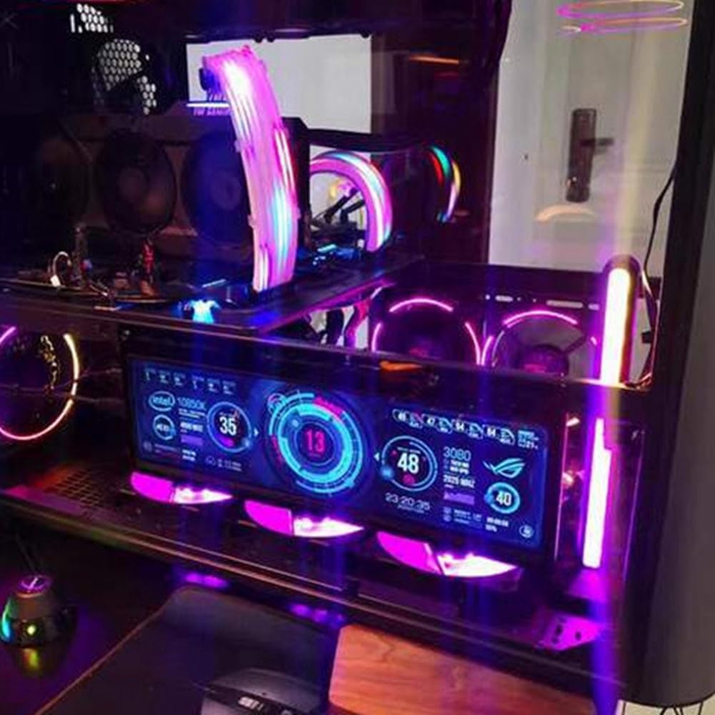 8.8 Inch Wide Touch Screen PC Temperature Monitor with Sensor Panel - Perfect for Gaming, Office Work, and Home Computer Monitoring