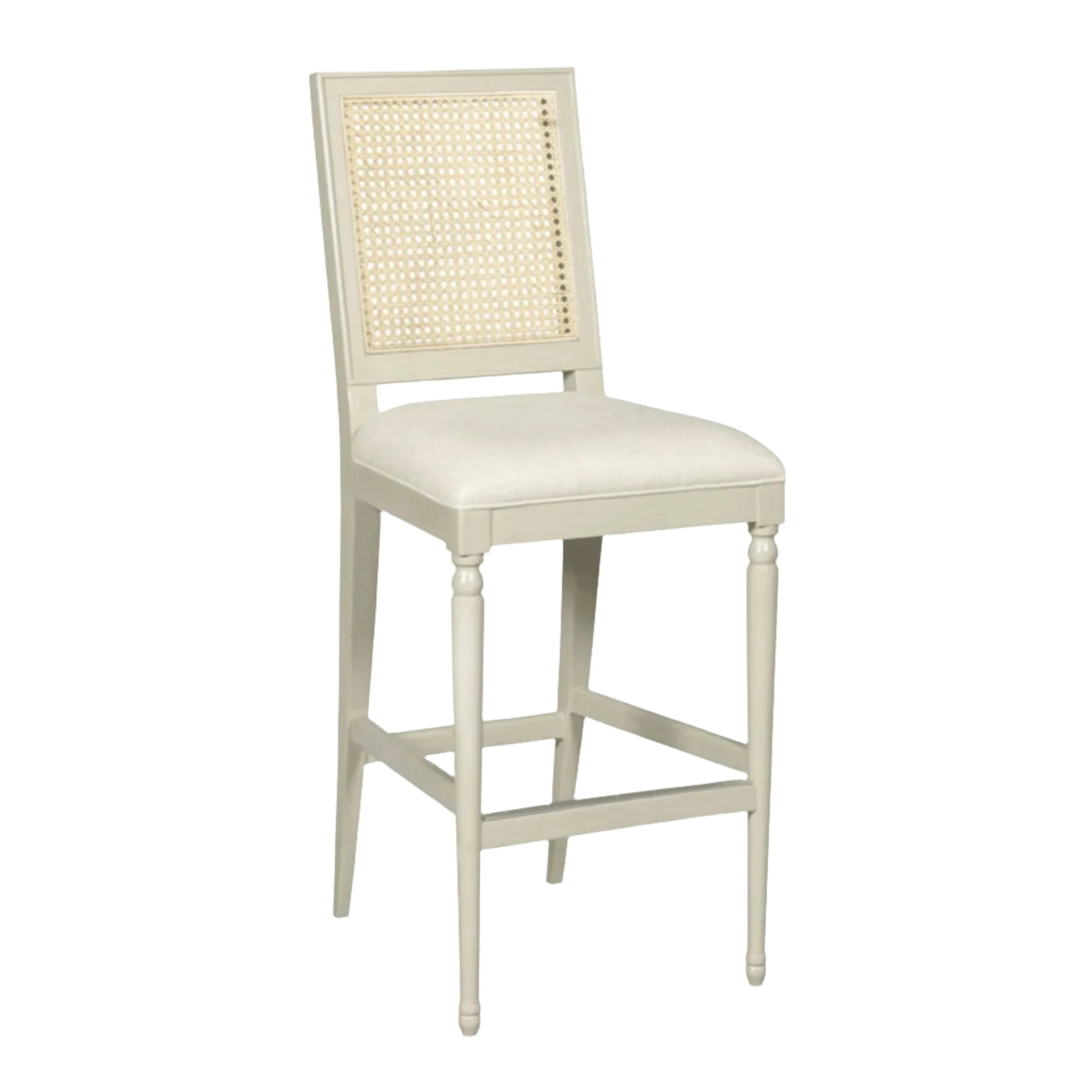 Colette Bar Stool - Wood & Cane Modern Bar Stool with Back Support - Perfect for Kitchen Island, Breakfast Nook, and Home Bar Decor