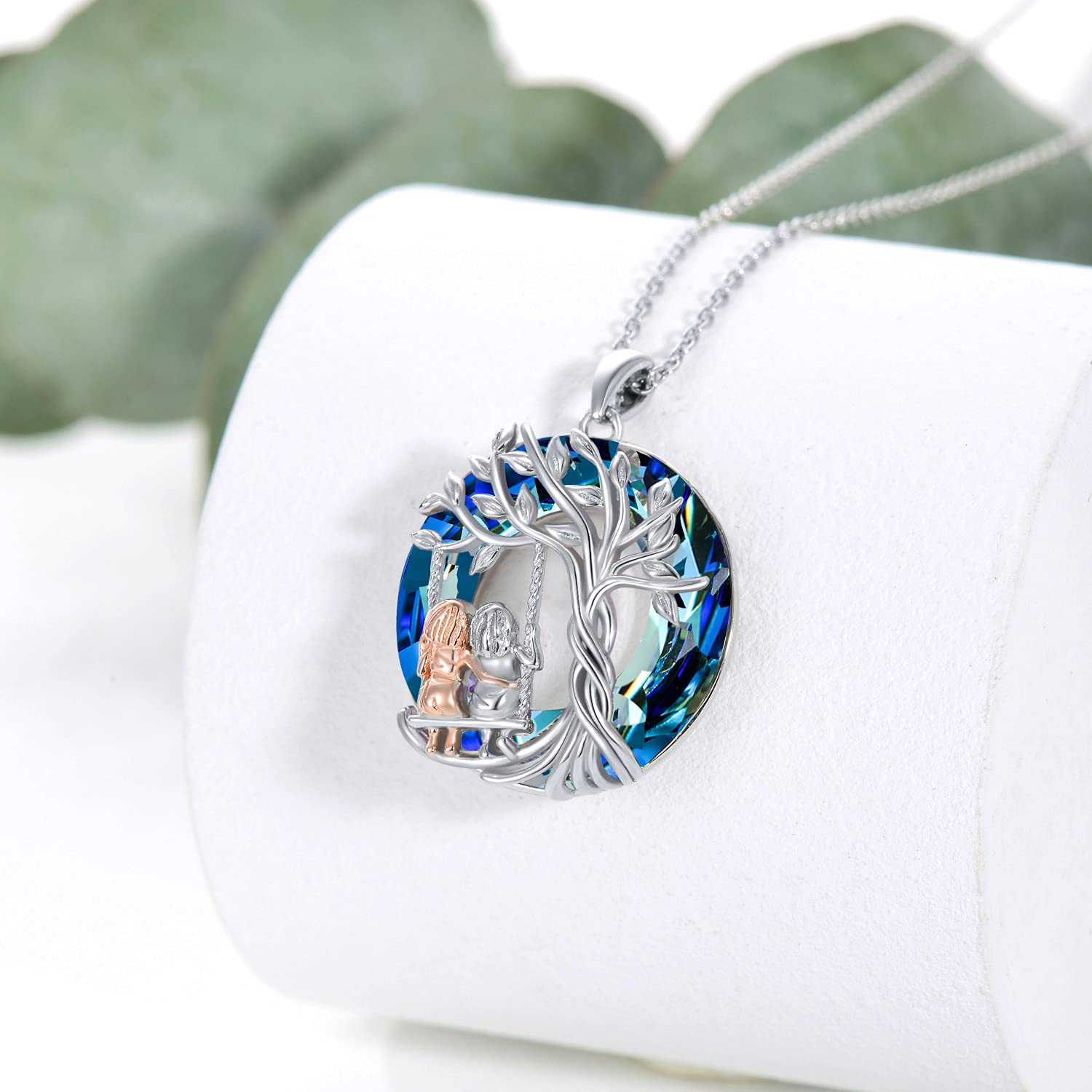 TOUPOP 925 Sterling Silver Tree of Life Necklace for Sisters - 2/3/4 Sisters Crystal Jewelry, Birthday & Mother's Day Gifts for Women, Daughters & Friends | Perfect for Sister Bonding, Family Reunions & Special Occasions