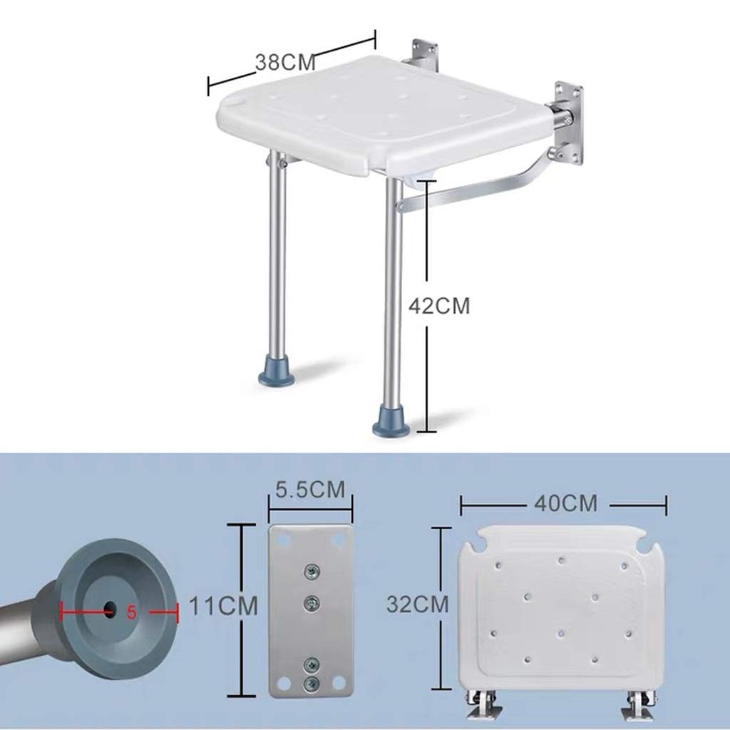 Foldable Wall Mounted Shower Stool & Chair - Anti-Slip Bathroom Seat for Elderly & Disabled - 150kg Weight Capacity - Perfect for Small Bathrooms & Safe Showering