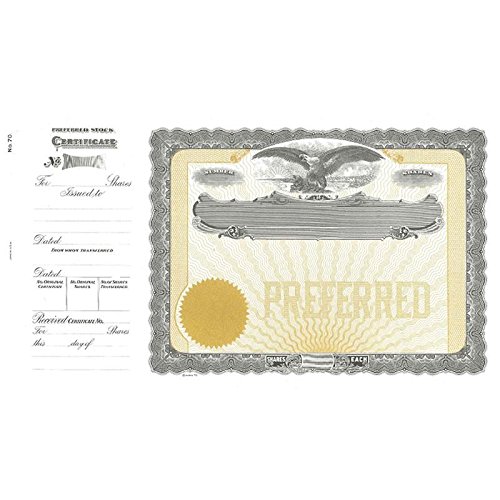 Goes 70 Preferred Stock Certificate Form - Pack of 100 | Professional Stock Certificates for Corporate Records, Business Documentation & Legal Compliance