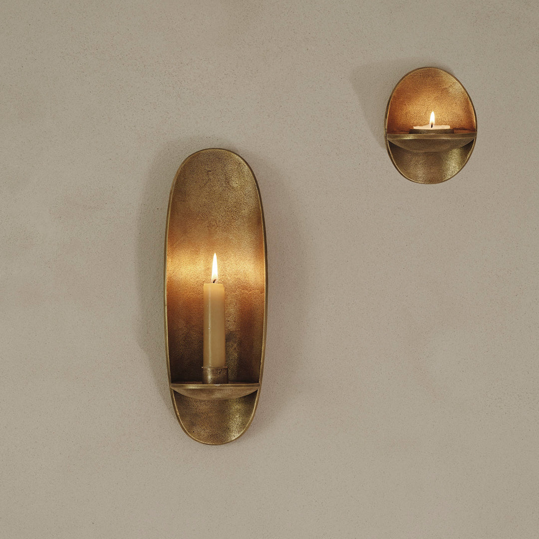 Agapé Wall Candle Holder - Elegant Decorative Metal Sconce for Home & Wedding Decor - Perfect for Bedroom, Bathroom, and Romantic Ambiance Lighting