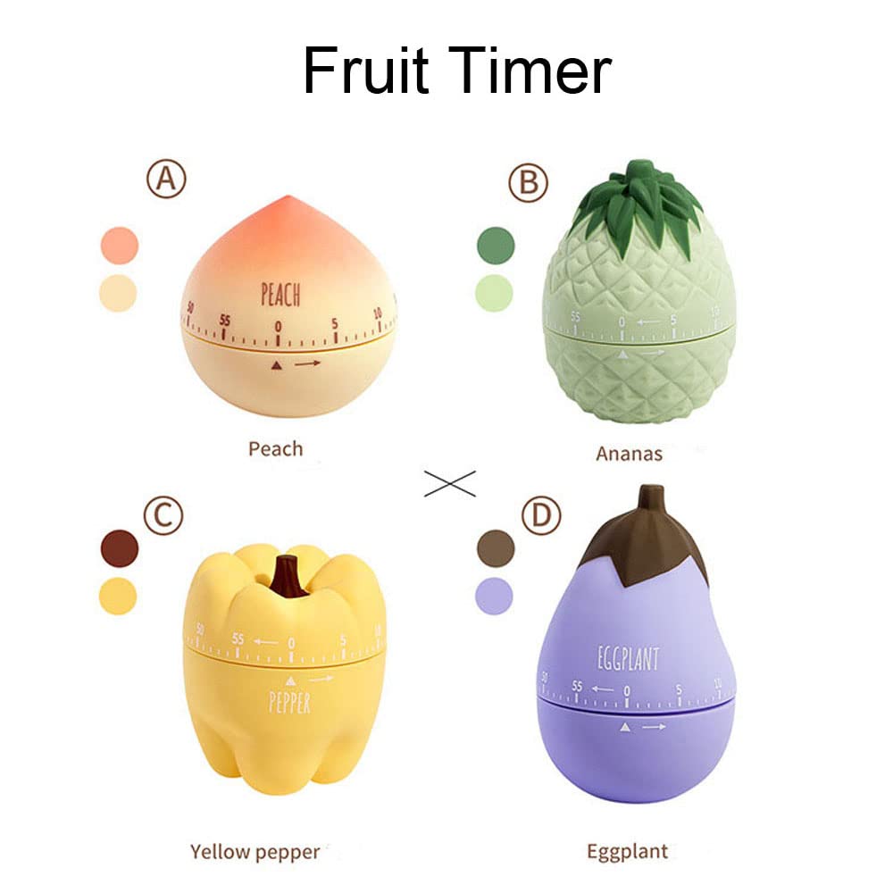60 Minute Mechanical Kitchen Timer with Loud Alarm - Cute Pineapple Design for Cooking, Baking, Studying & Productivity | Manual Countdown Clock for Home, Office & Classroom Use