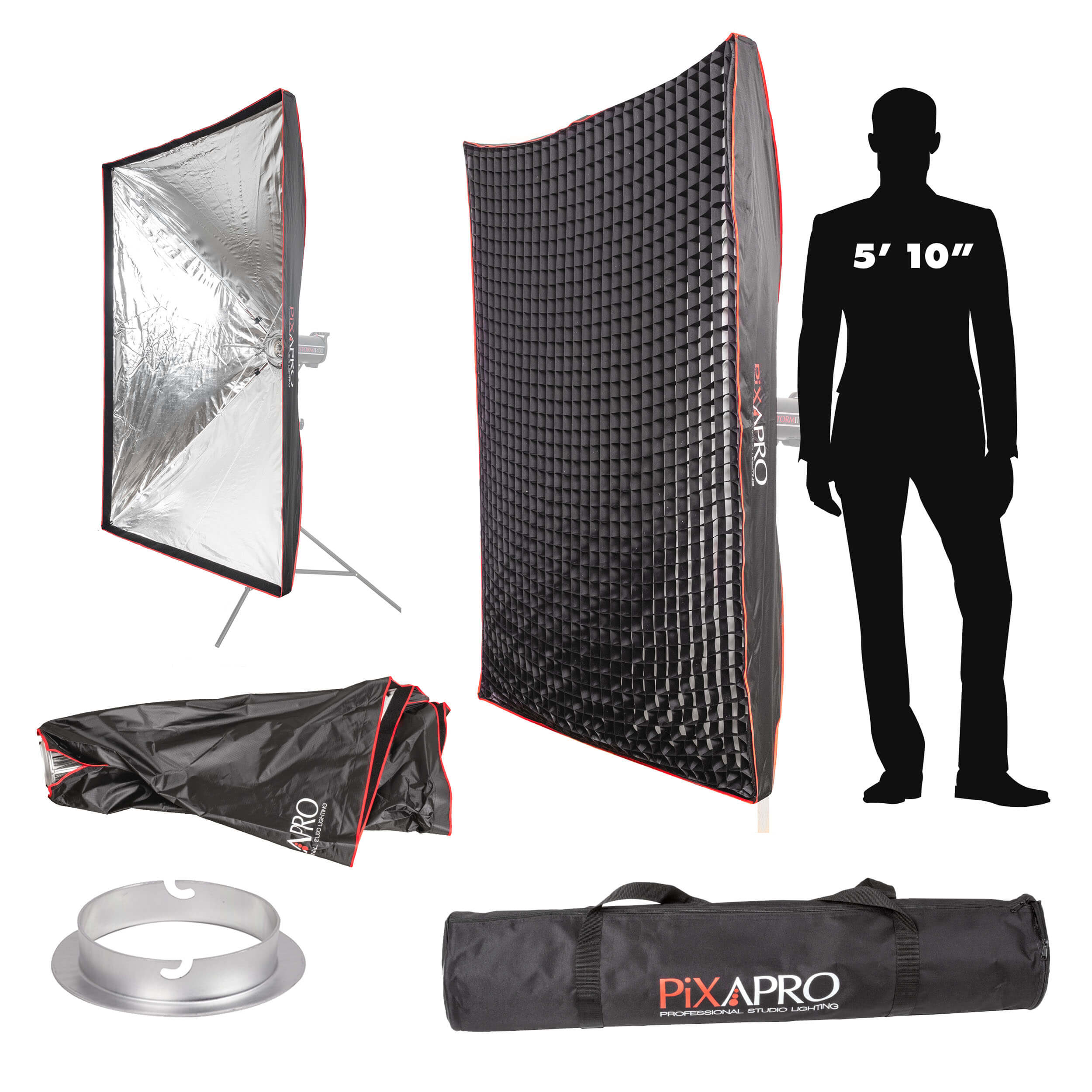 120x180cm Large Rectangular Quick Set Up Softbox with 4cm Grid - Professional Photography Lighting for Studio, Portrait, and Product Shoots
