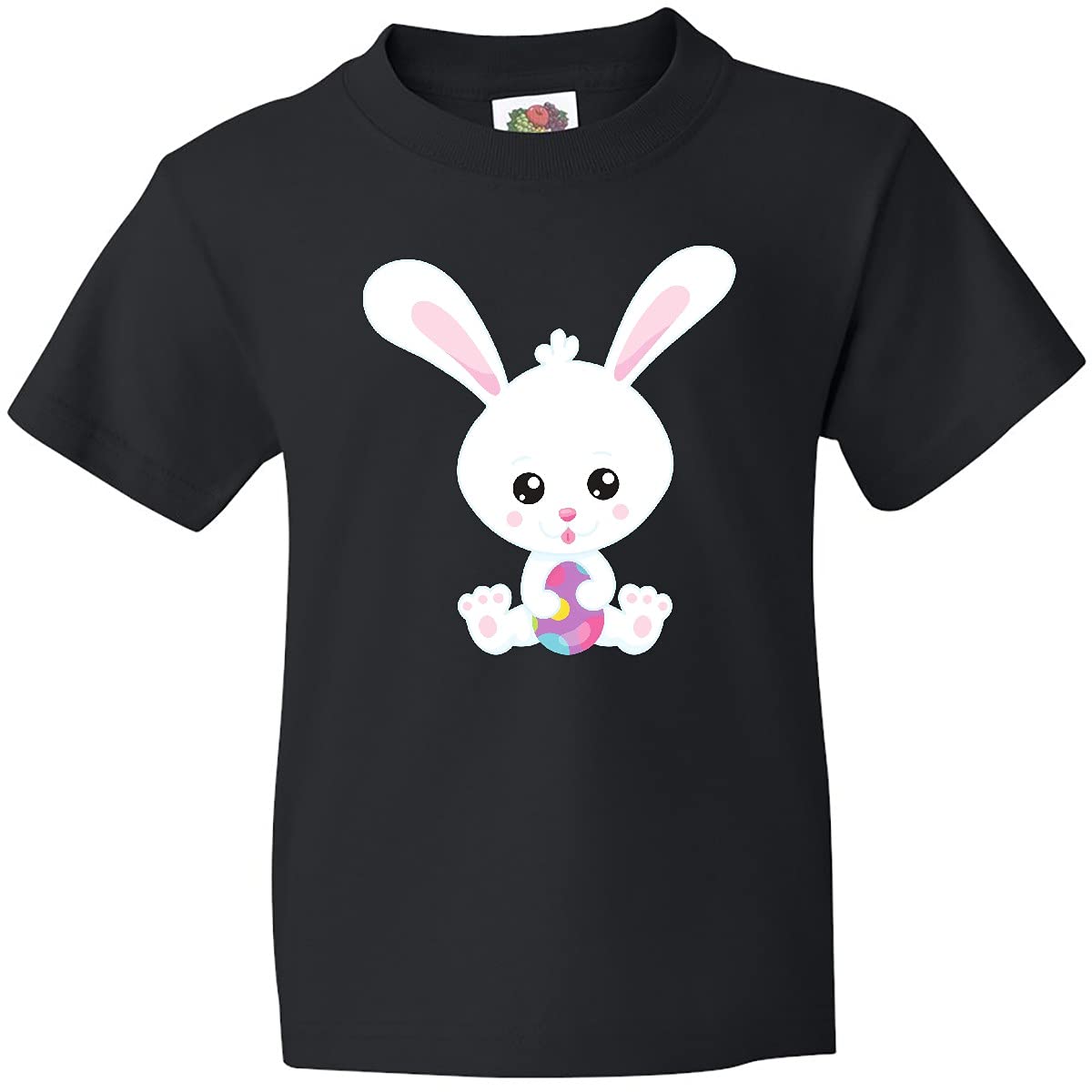 Easter Bunny Youth T-Shirt - Cute White Rabbit with Easter Eggs Design | Perfect for Easter Celebrations, Spring Parties & Family Gatherings