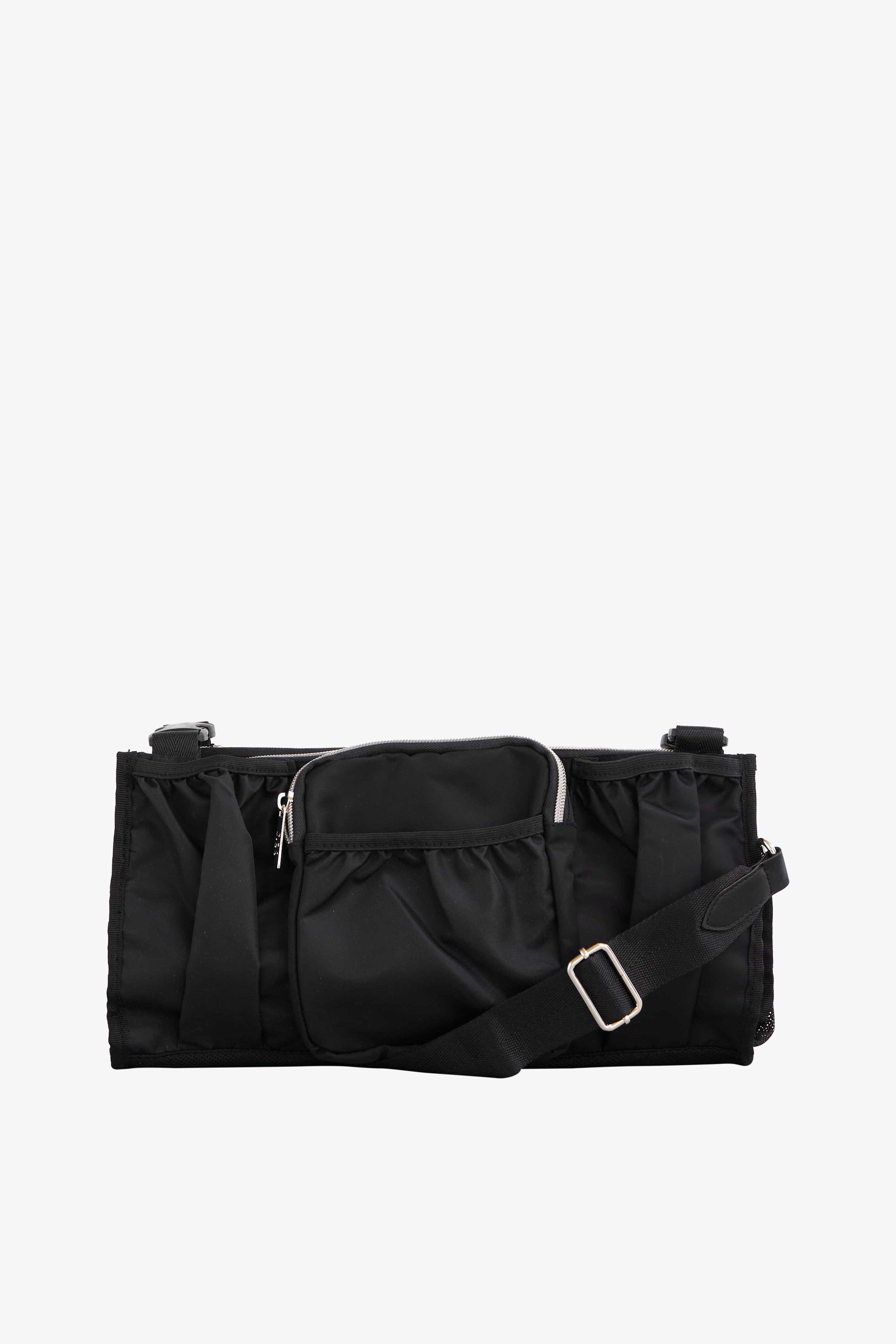 Black Stroller Caddy Organizer - Universal Fit for Baby Strollers, Perfect for Diapers, Bottles & Essentials - Ideal for Shopping, Walks & Travel