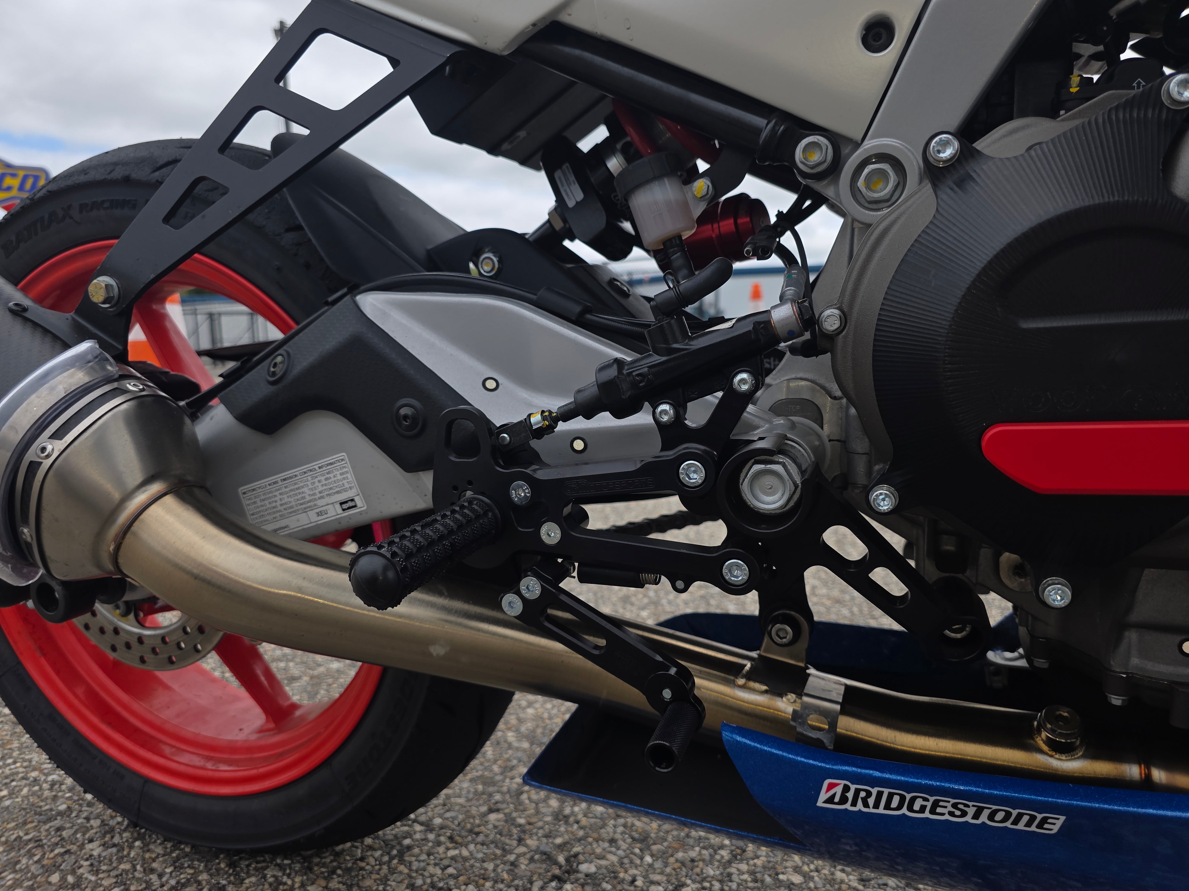 Aprilia RS457 Adjustable Rearset Kit with Pedals - Complete Motorcycle Footpeg Set for Racing & Street Riding - Perfect for Track Days & Performance Upgrades