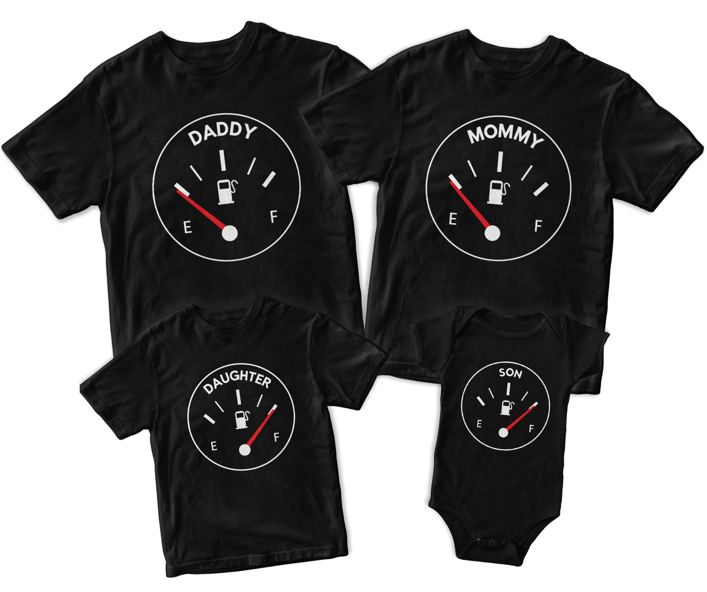 Parent & Child Matching Gas Meter Print Family T-Shirts - Fun Couple Outfits for Family Photos & Special Occasions