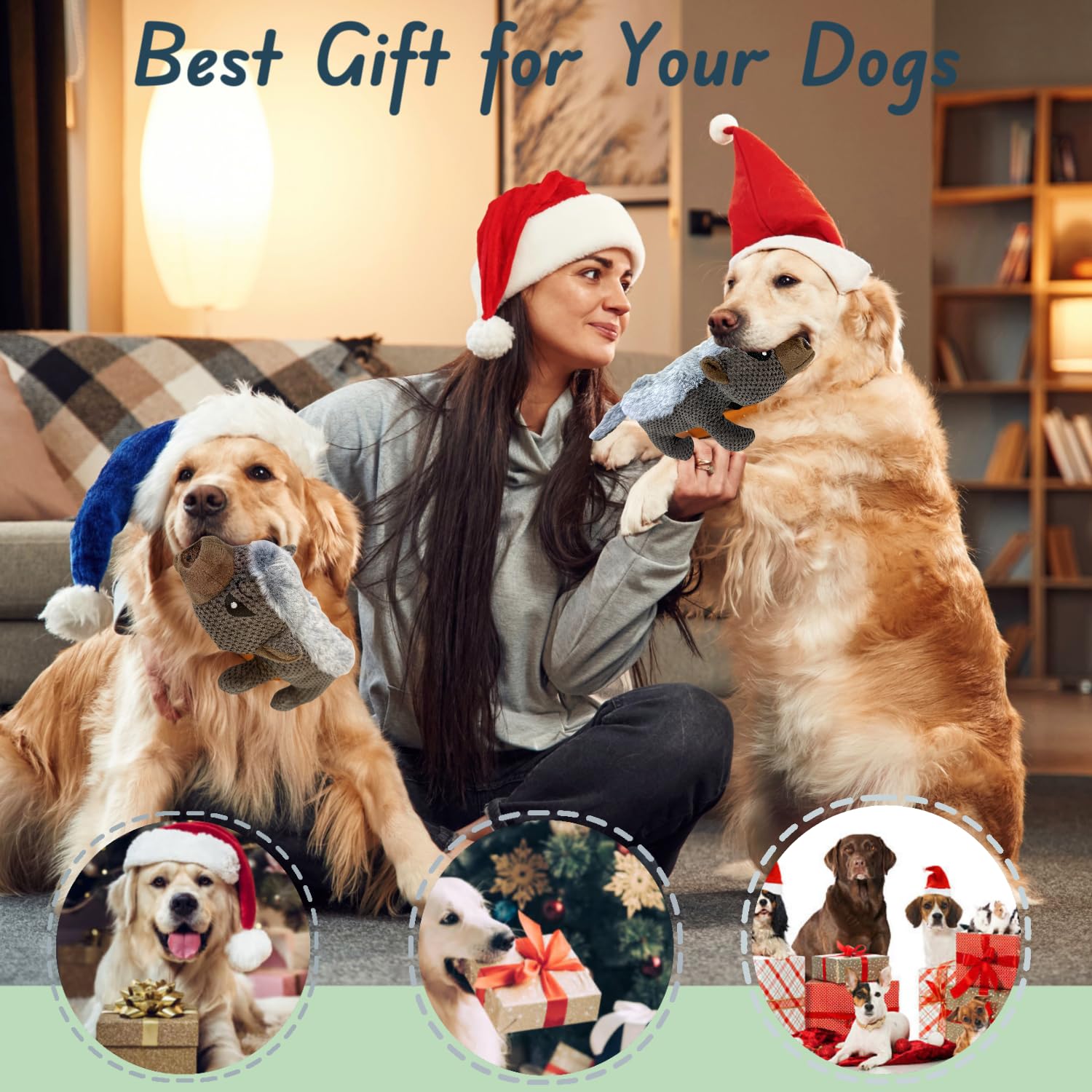 Durable Dog Toys for Aggressive Chewers - Squeaky Crinkle Plush Chew Toys for Small & Medium Dogs | Interactive Tug of War Toys for Teething Puppies & Tough Chewers | Perfect for Indoor Play, Outdoor Fetch & Keeping Dogs Entertained
