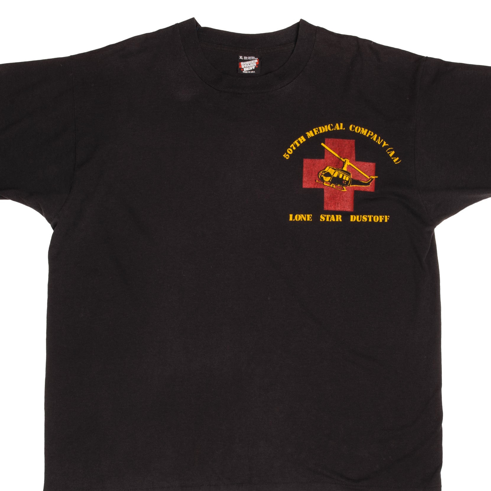 Vintage 507th Medical Company Lone Star Dustoff T-Shirt | 1990s Retro Military Tee | Large Size | Made in USA | Casual Wear & Military Enthusiast Collection