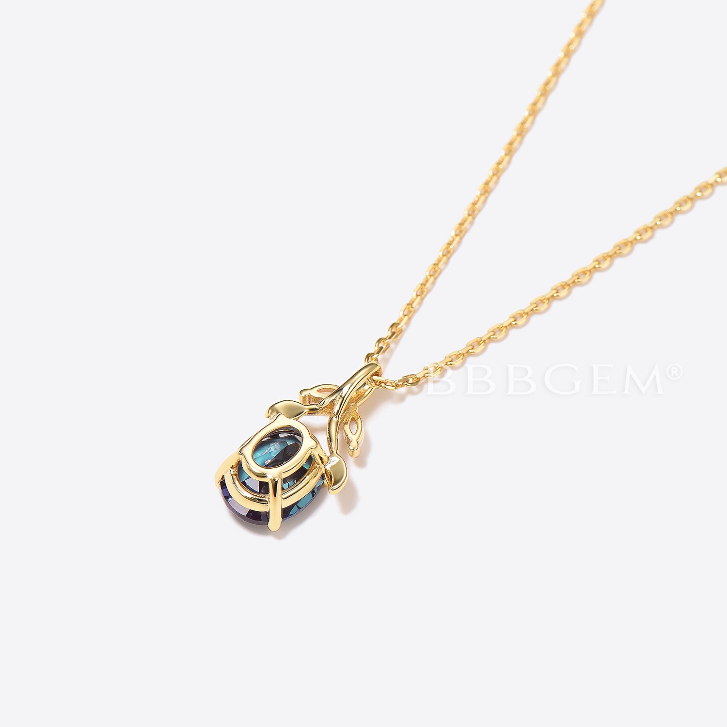 Alexandrite Opal Necklace - Color Changing Oval Pendant with Leaf Vine Design | Nature Inspired Jewelry for Women | Perfect for Weddings, Parties & Everyday Wear
