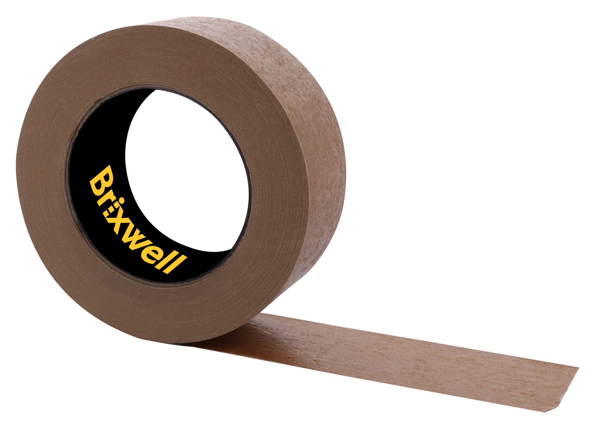 Brixwell 48 Rolls - 2 Inch x 60 Yard Brown Kraft Paper Packing Tape, Eco-Friendly Adhesive, Made in USA - Perfect for Shipping Boxes, Moving, Storage & Packaging Supplies