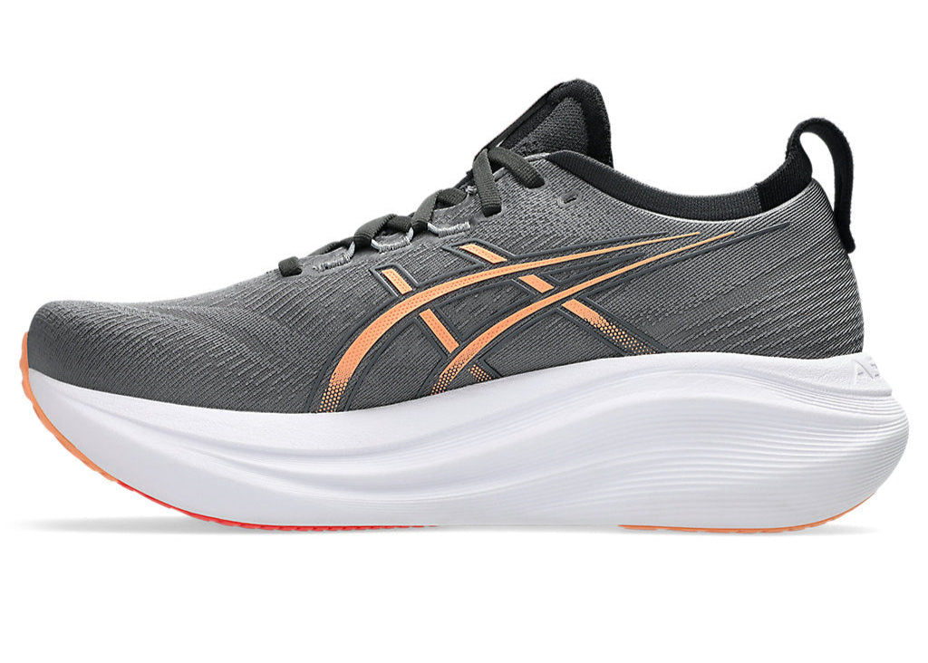 ASICS Gel-Nimbus 27 Running Shoes for Men (2E Wide Width) - Carbon/Mojave Color | Cushioned Road Running Sneakers for Marathon Training & Long Distance Jogging