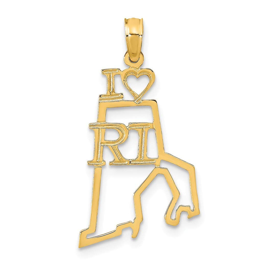 14K Solid Gold Rhode Island State Pendant Necklace for Women - Elegant Jewelry Gift for Birthday, Anniversary & Graduation - Perfect for Everyday Wear & Special Occasions