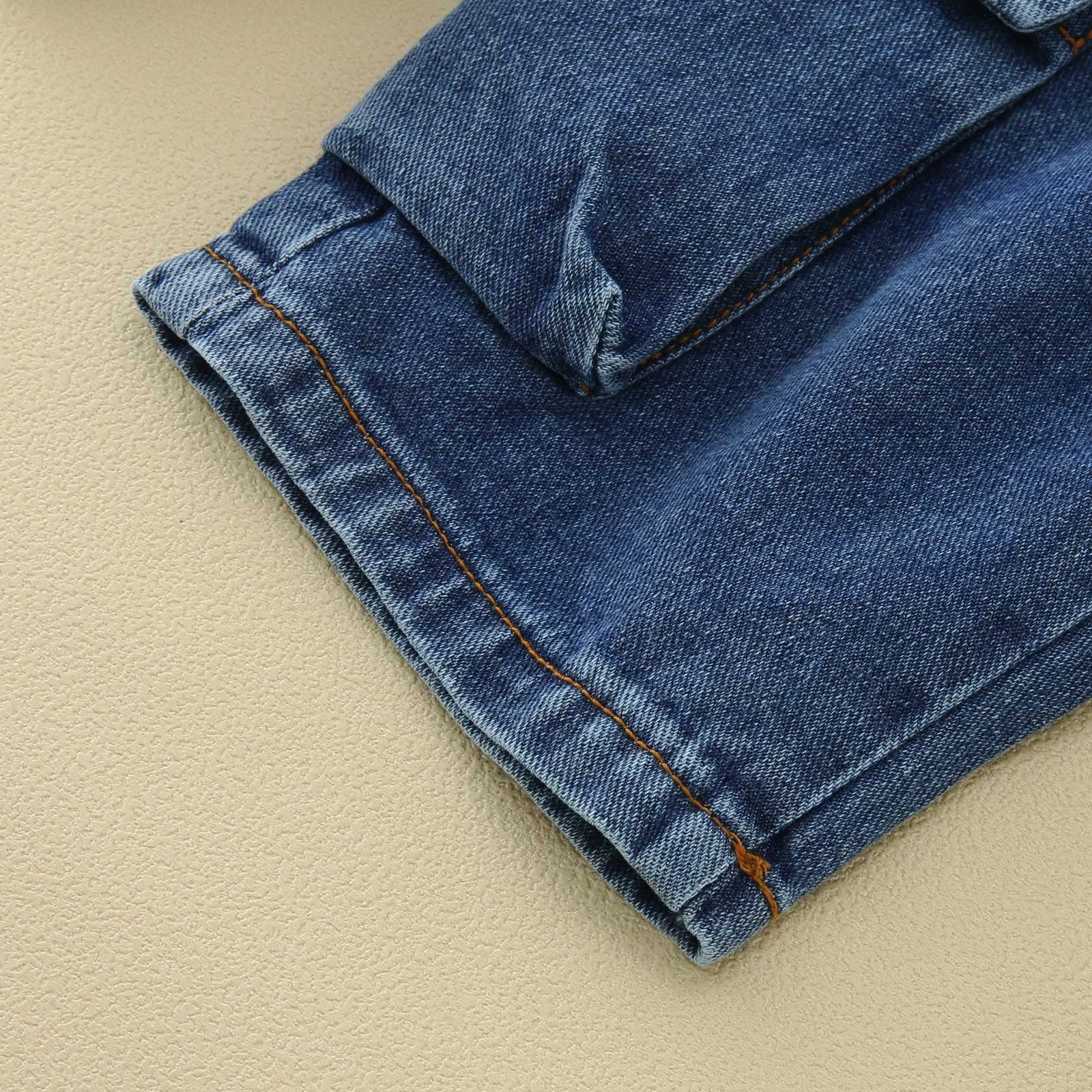 **Boys' Denim Shorts for Toddlers - Elastic Waist Summer Pants with Pockets | Comfortable Knee-Length Jeans for Playtime & Outdoor Activities**