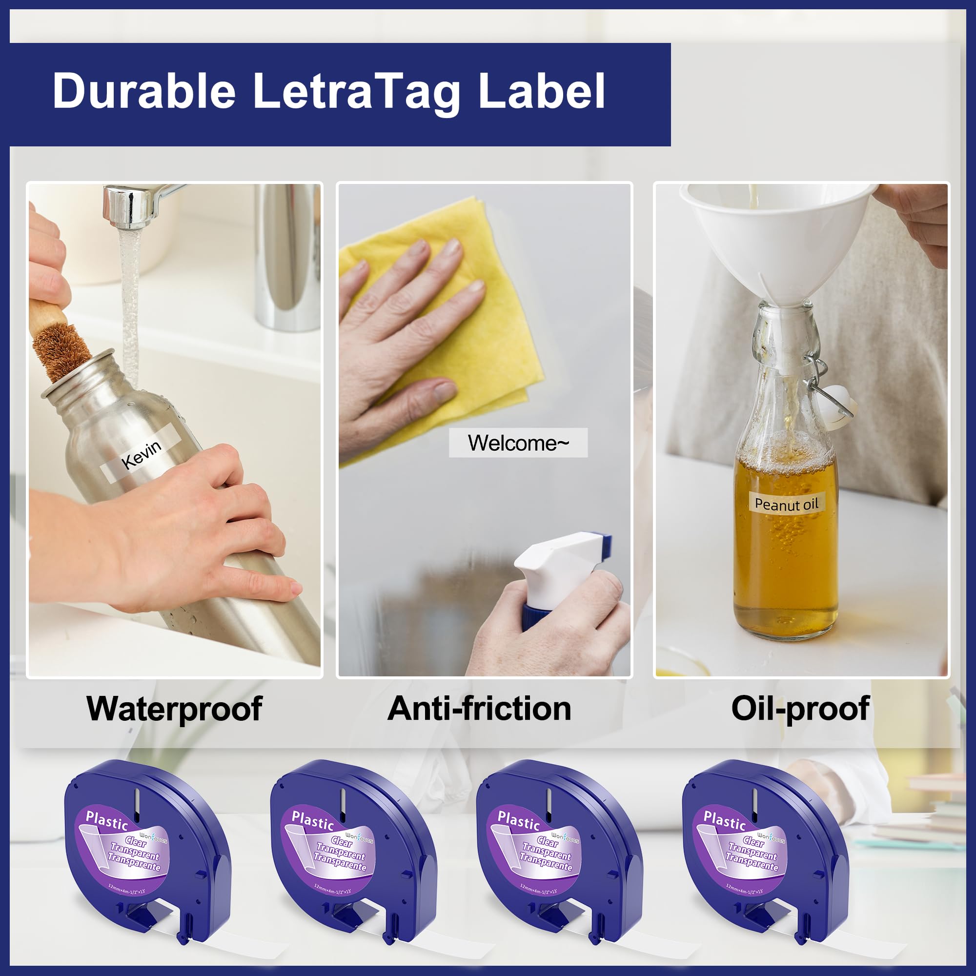 Dymo Label Maker Clear Tape Refills 1/2