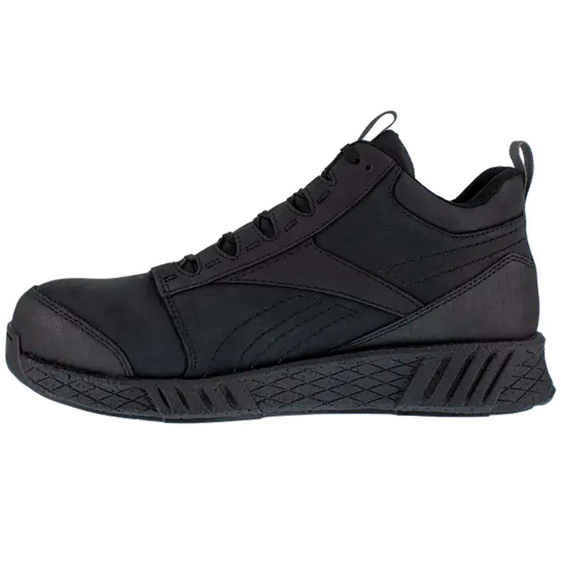 Fusion Formidable Composite Toe Athletic Mid Cut Work Boots for Men - Black Safety Shoes for Construction, Warehouse & Outdoor Work - Lightweight & Comfortable
