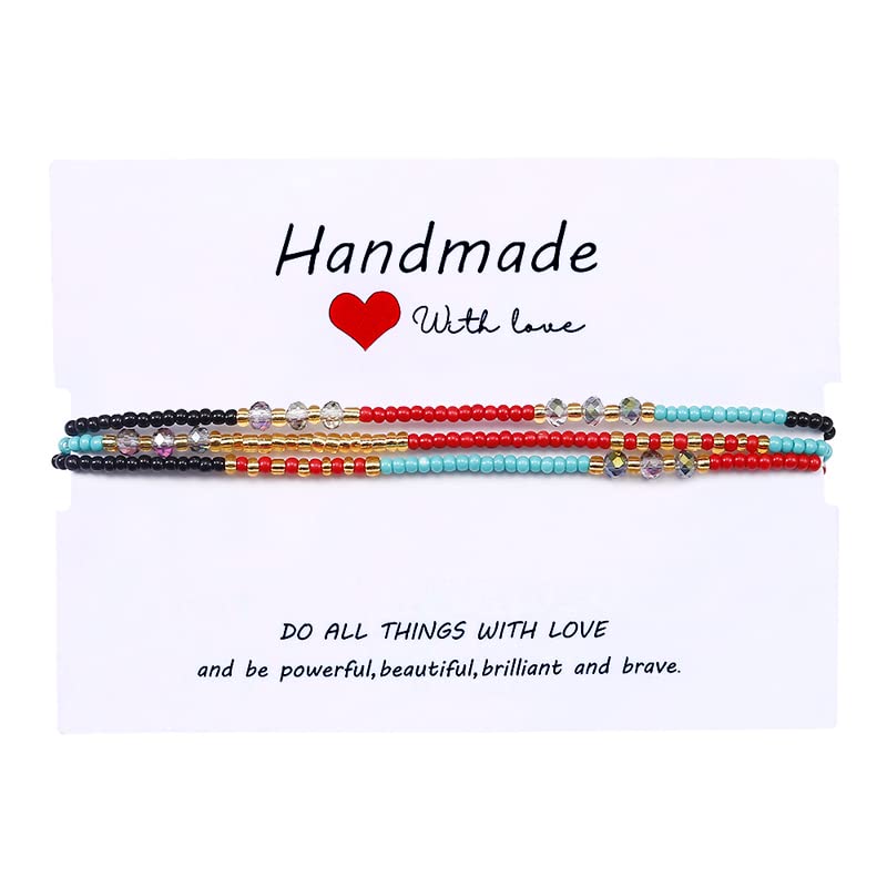 Boho Beaded Ankle Bracelet for Women - Colorful Handmade Summer Love Anklet Jewelry | Perfect for Beach Vacations, Music Festivals & Boho Fashion