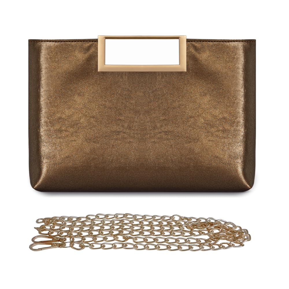Stylish Women's PU Leather Chain Crossbody Bag - Shiny Oversized Clutch Purse for Evening Parties, Date Nights & Special Occasions