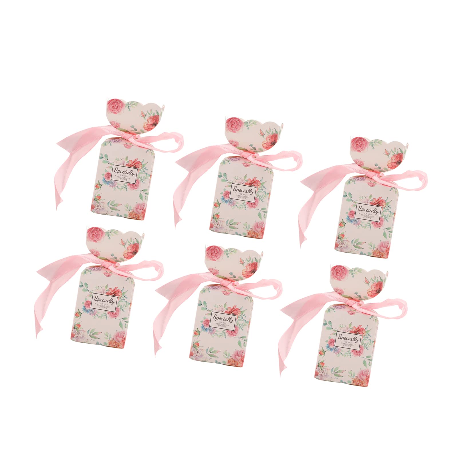 Elegant Floral Wedding Favor Boxes - 50 Pack Pink Candy Gift Boxes with Rope for Bridal Shower, Baby Shower & Party Favors - Easy to Assemble (HM2251304) - Perfect for Wedding Decorations, Anniversary Gifts and Special Event Favors