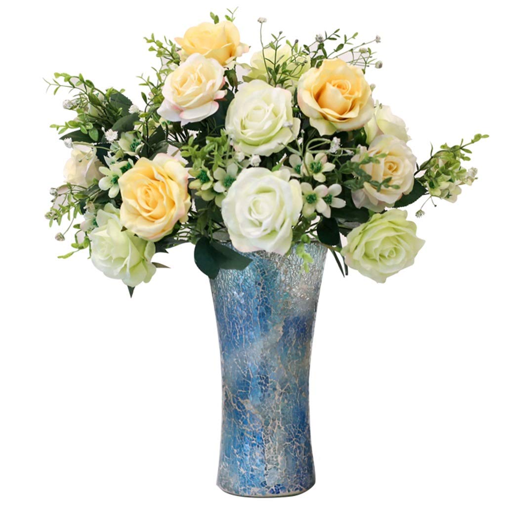 Mediterranean Style Mosaic Glass Candelabra - Blue Goblet Candle Holder for Wedding, Christmas & Home Decor | Elegant Table Centerpiece for Dining Room, Living Room & Special Events