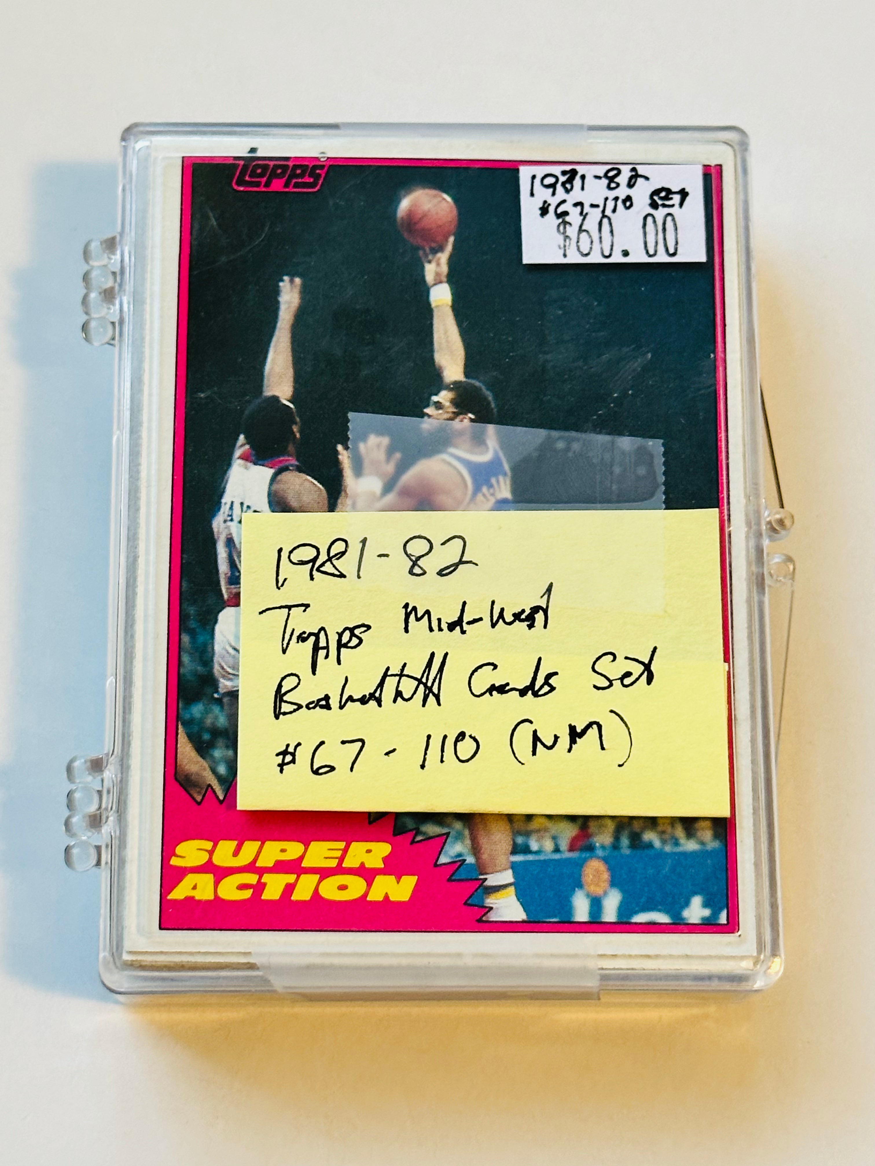 1981-82 Topps Midwest High Grade Basketball Cards Set #67-110 - Perfect for Collectors, Display & Investment