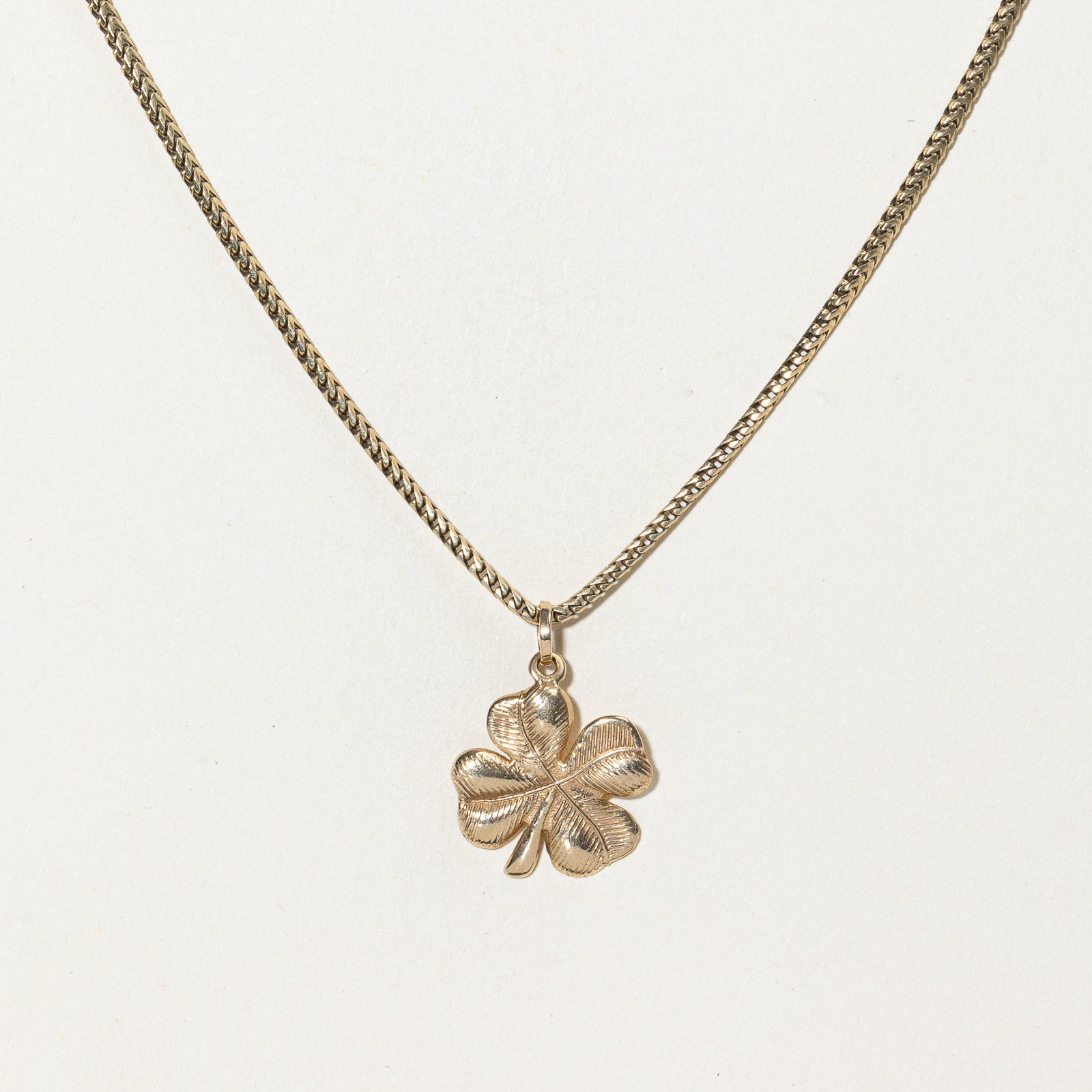 10K Yellow Gold Snake Chain Necklace with Clover Pendant - 25 Inch | Elegant Jewelry Gift for Women | Perfect for Valentine's Day, Anniversary & Special Occasions