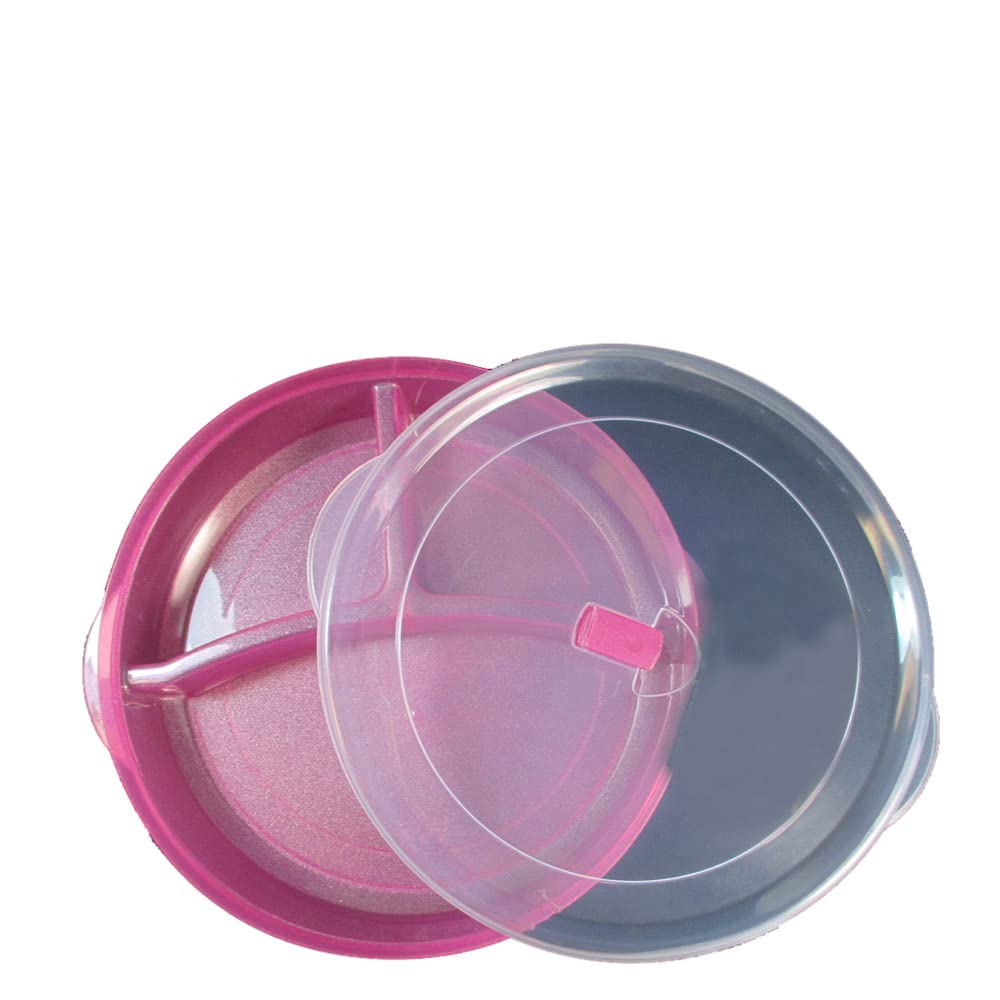 2 Pack BPA-Free Divided Plates with Lids - Microwave & Dishwasher Safe Lunch Containers for Kids, Adults | Perfect for School, Office, Picnics & Meal Prep