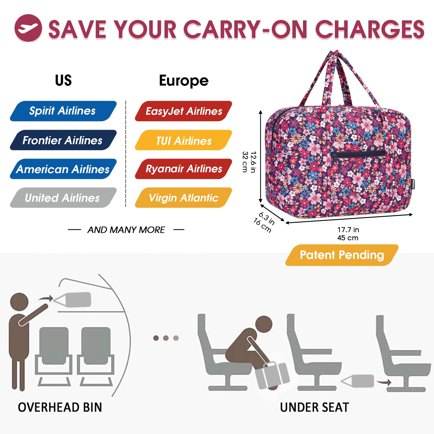 Waterproof Travel Duffel Bag for Women - 25L Gym Bag with Laptop Compartment, Carry-On Luggage for Weekend Trips & Sports Activities | Perfect for Workouts, Yoga, Beach Getaways & Business Travel